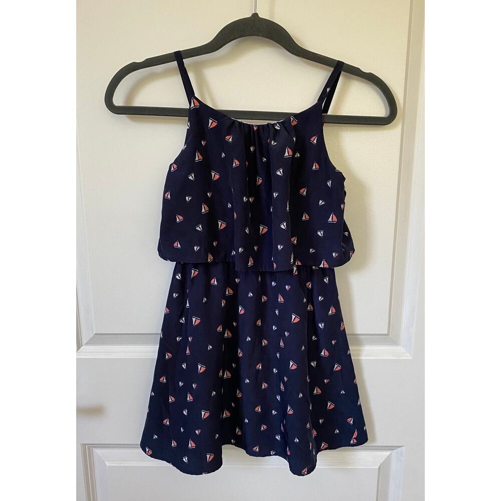 Nautica Little Girls Dress Navy with Sailboats Size 7